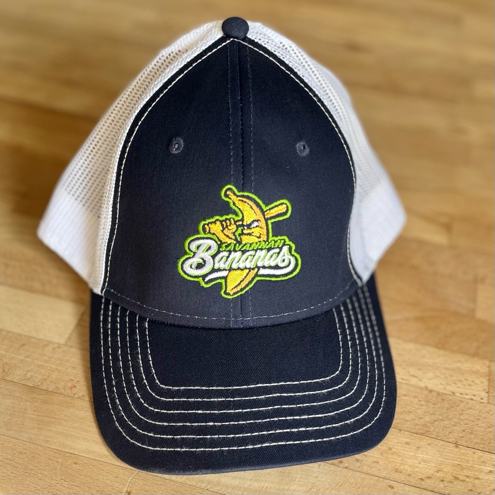 Savannah Banana Navy White logo adjustable baseball hat / cap unisex NWOT